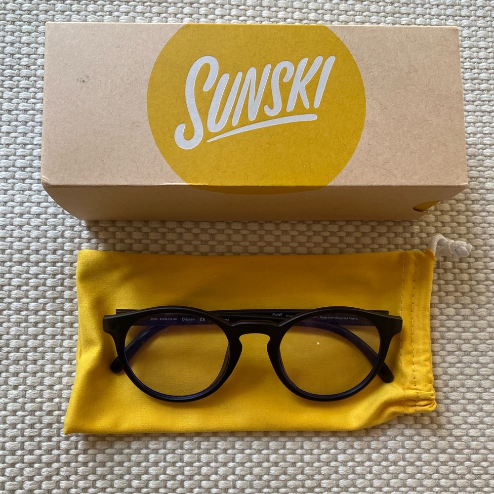 NEW in Box Sunski Dipsea Blue Light Glasses Black